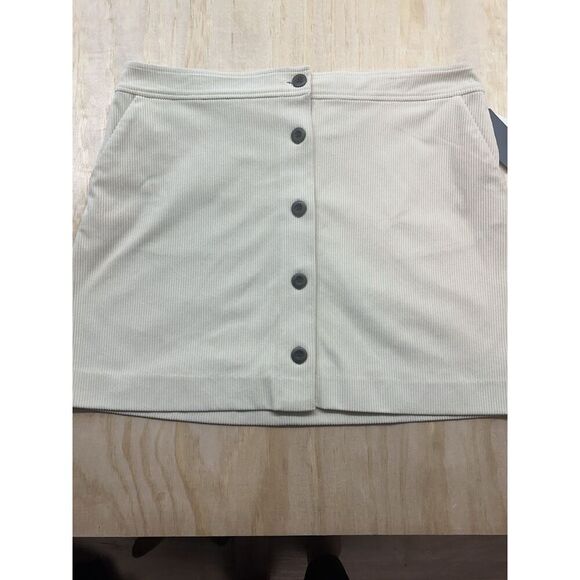 Melrose And Market Corduroy Mini Skirt XL Ivory Button Front Pockets - Picture 1 of 4